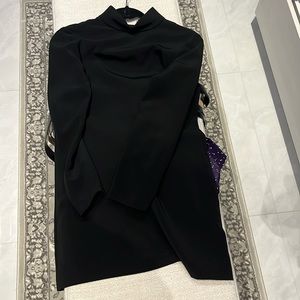 Black high neck loose dress